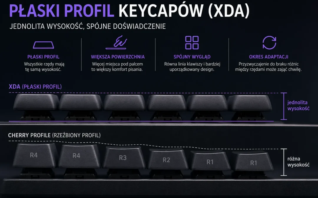 płaski profil keycapów